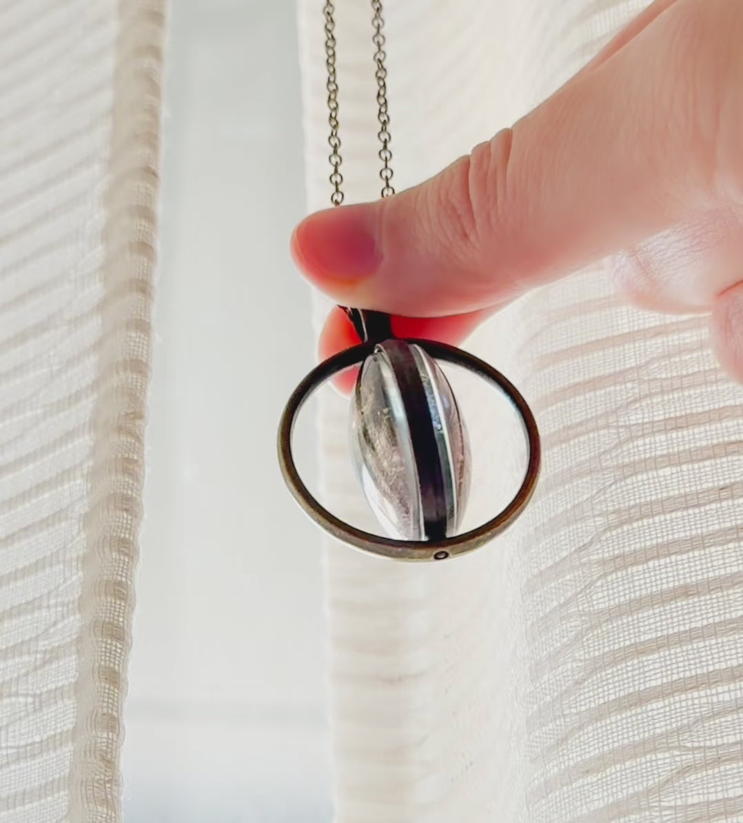New Moon Double Sided Fidget Pendant Necklace